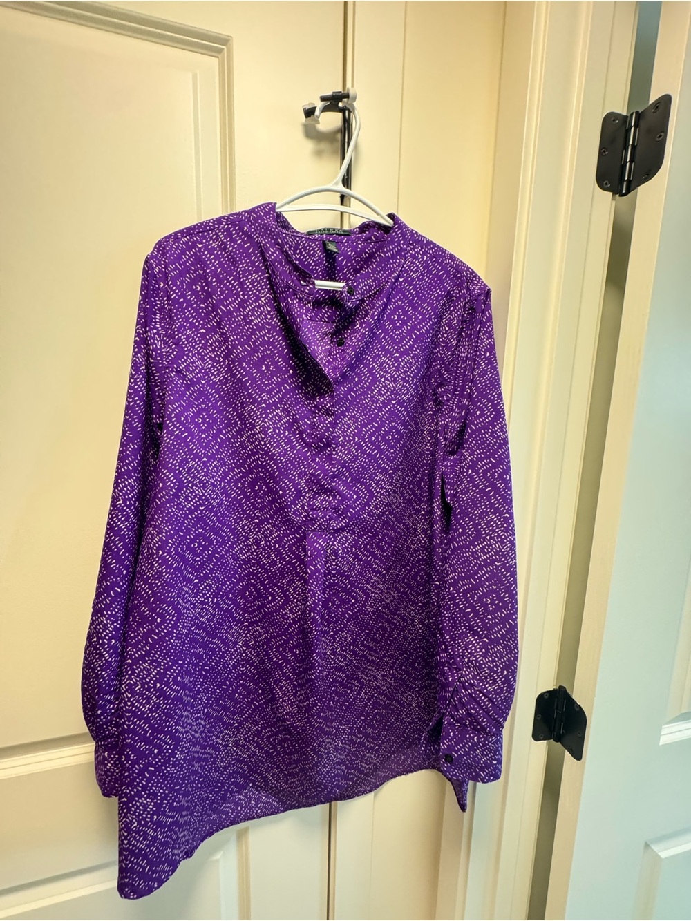 Ralph Lauren Purple Printed Long-Sleeve Blouse